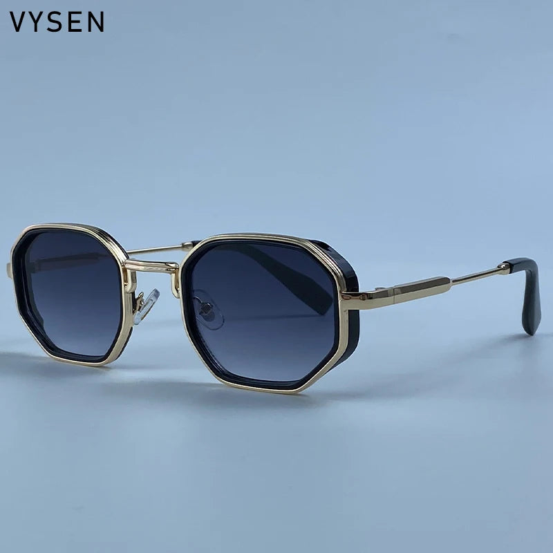 Steampunk Octagon Sunglasses Men 2026 Luxury Designer Square Punk Metal Frame Sun Glasses For Male Eyewear Trendy Shades Outdoor