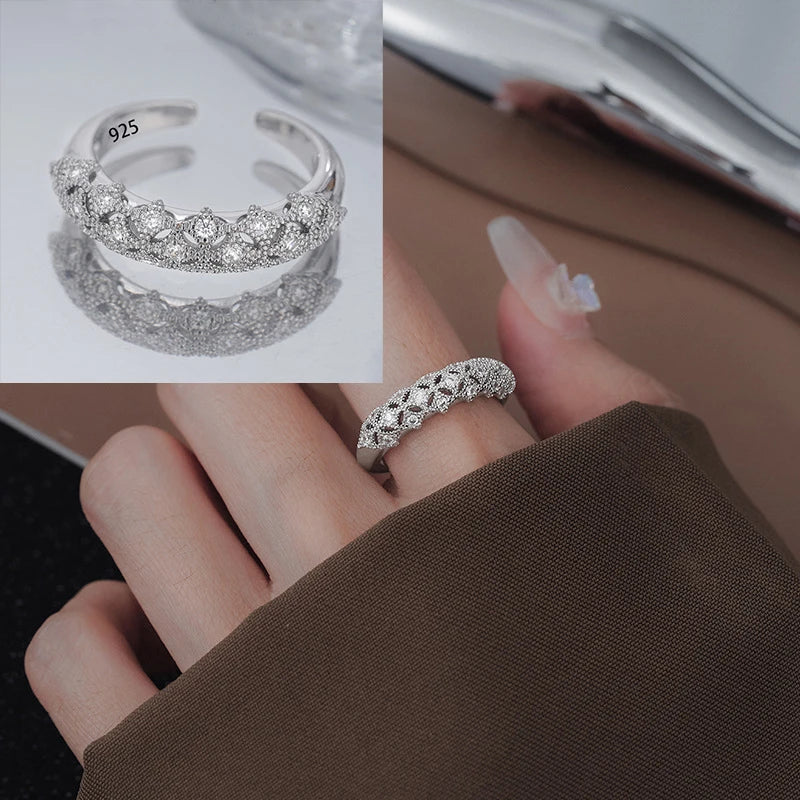 VENTFILLE 925 Sterling Silve Green Crystal Geometry Ring Square Retro Sweet Jewelry Birthday Gift Dropshipping