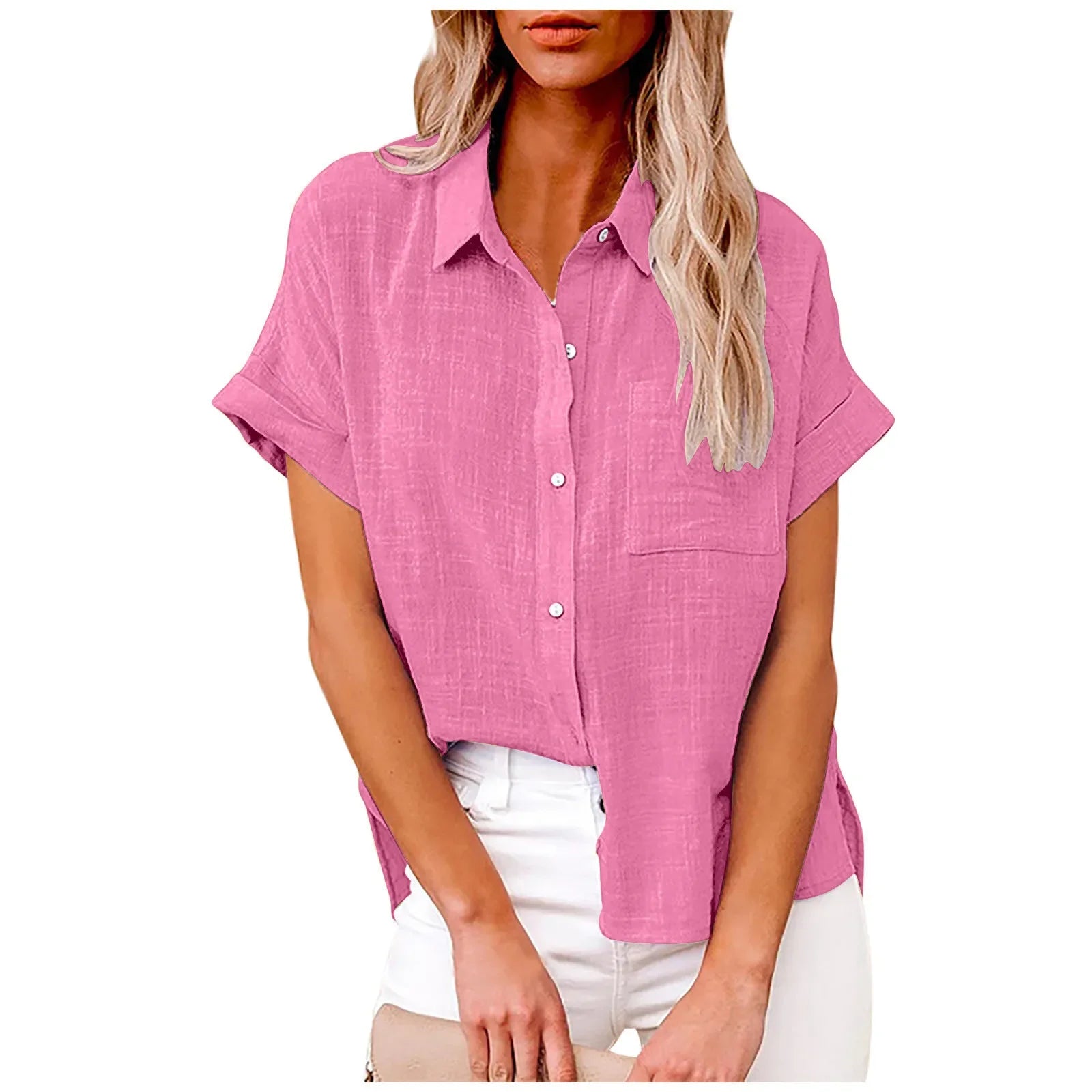 Short Sleeve Tops Tee Women Blusas Summer Loose Ladies T-Shirts Cotton Linen Blouse Woman Clothing Casual T Shirt Camisas Mujer