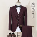 ST Cassy High Quality Men's Suit brown 3 pcs set Slim Fit Male Groom Wedding Blazers Party Dress  Suit Business Office