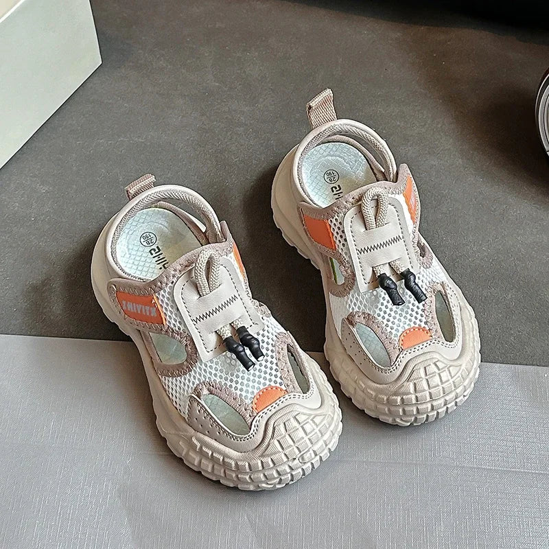 2025 Summer Children Casual Sandals for Girls Boy New Fashion Korean Style Soft Sole Anti-slippery Versatile Chic Sports Sandals