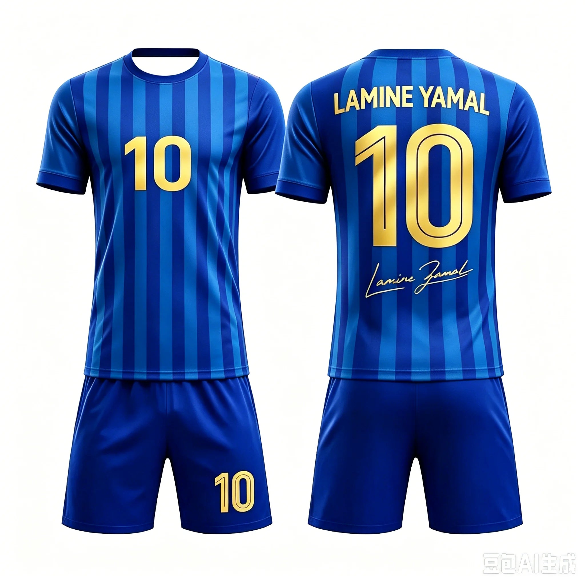 AI 3D breathable soccer jersey set suitable for children and adults Yamal design #10 2026 fashion style family outfit