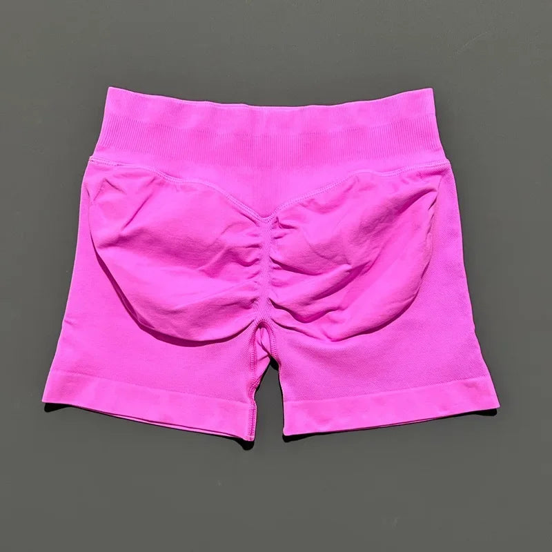 Women Gym Shorts High Waisted Yoga Shorts Fashionable and Sexy Running Fitness Pants Solid Color Yoga Leggings Training Shorts