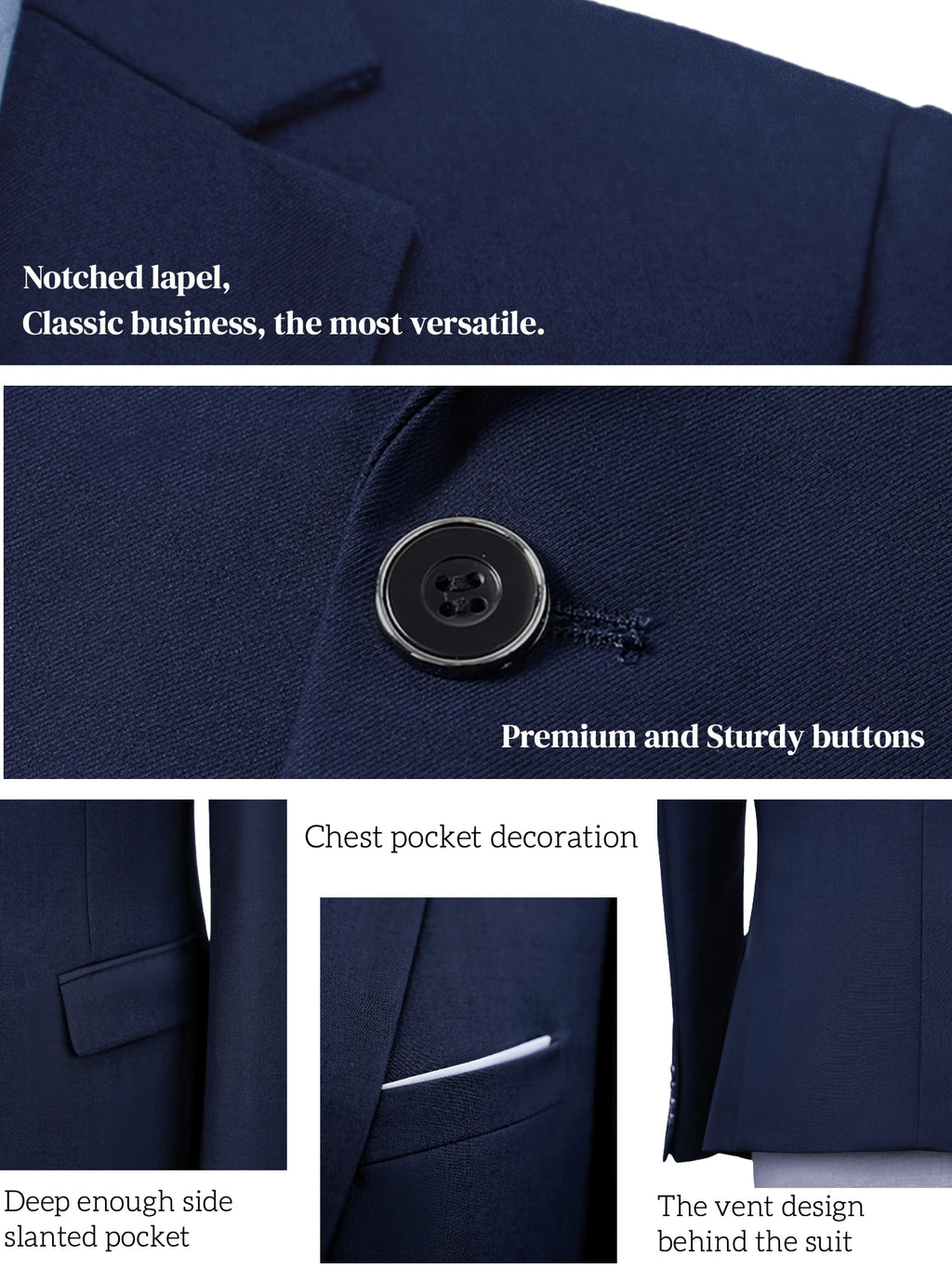 Men's Suit 2pcs Set, Elegant Formal Jacket And Pants, Great Wear for Wedding, Party And Formal Dinner