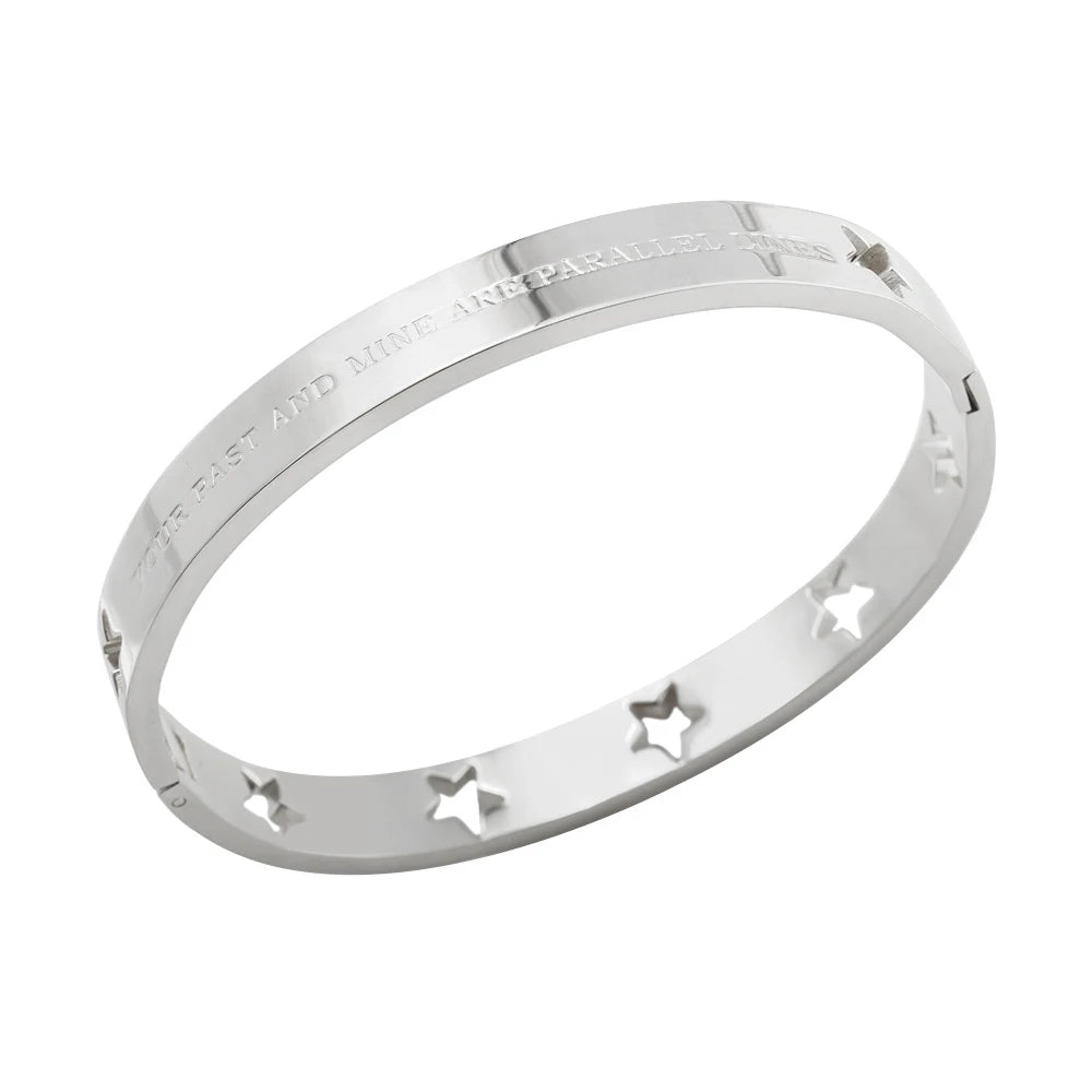 JOVO LOVE Fashion Hollow Stars and Carve Bangle STARS ALL ALIGNED BRACELET SET Stainless Steel Waterproof Jewelry for Women 2025