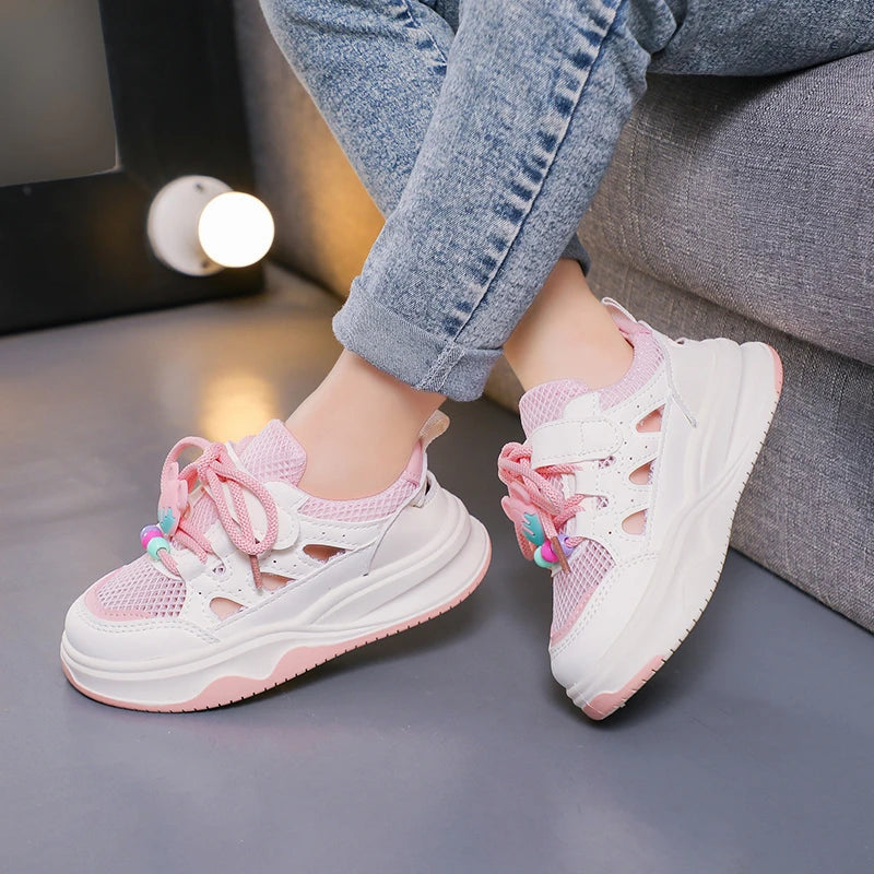 2026 Spring/Summer New Children's Sports Shoes Mesh Breathable Girls' Casual Shoes