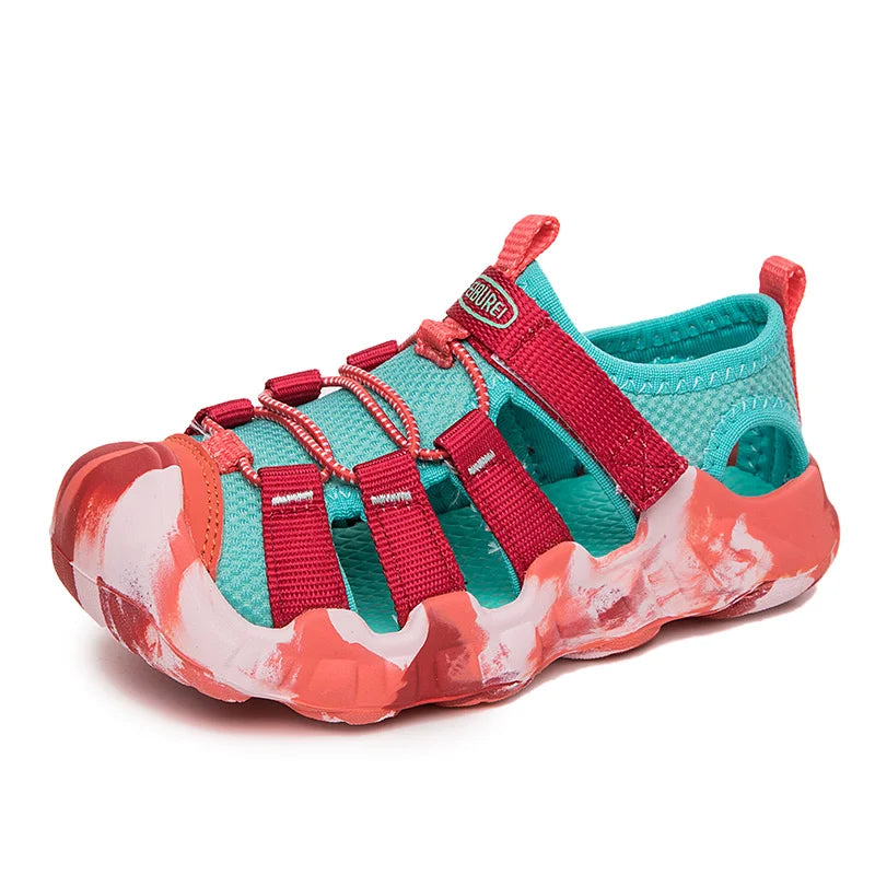 Trend Sandals Non Slip Comfortable Hiking Sneakers Children's Hollow Outdoor Beach Shoes Summer New Mesh Breathable Fashion
