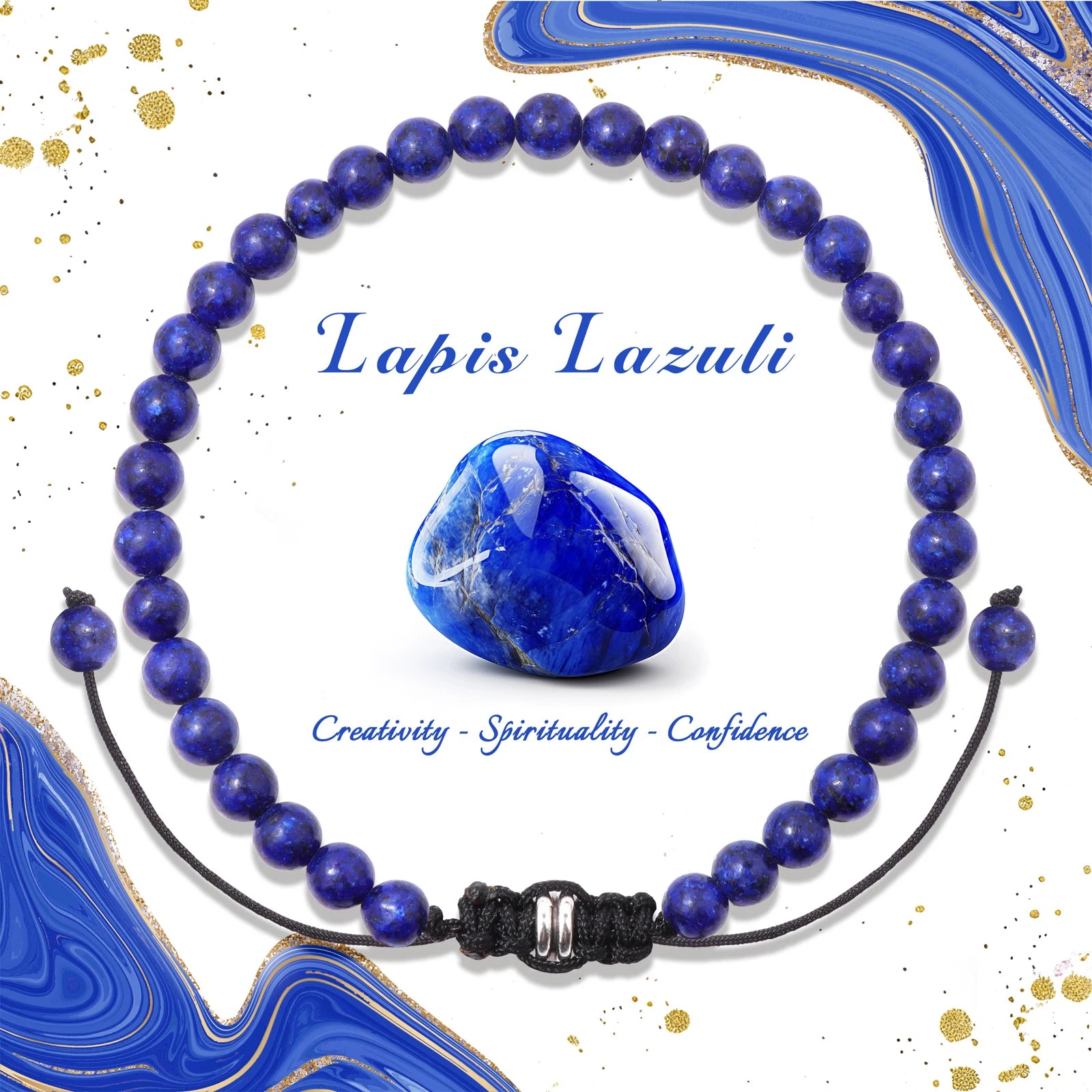 4/6/8mm Natural Black Tourmaline Stone Beads Bracelet Healing Energy Bracelets Adjustable Rope Braided Bracelet with Card Gifts