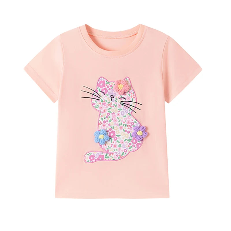 Little maven 2026 Cotton T-shirt Short Sleeves Summer Clothes with Little Bees Lovely for Baby Girls Kids 2 to 7 year