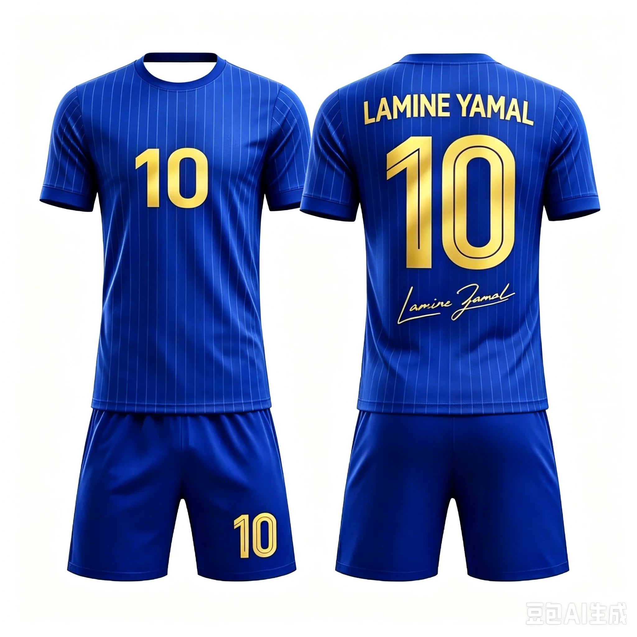 AI 3D breathable soccer jersey set suitable for children and adults Yamal design #10 2026 fashion style family outfit