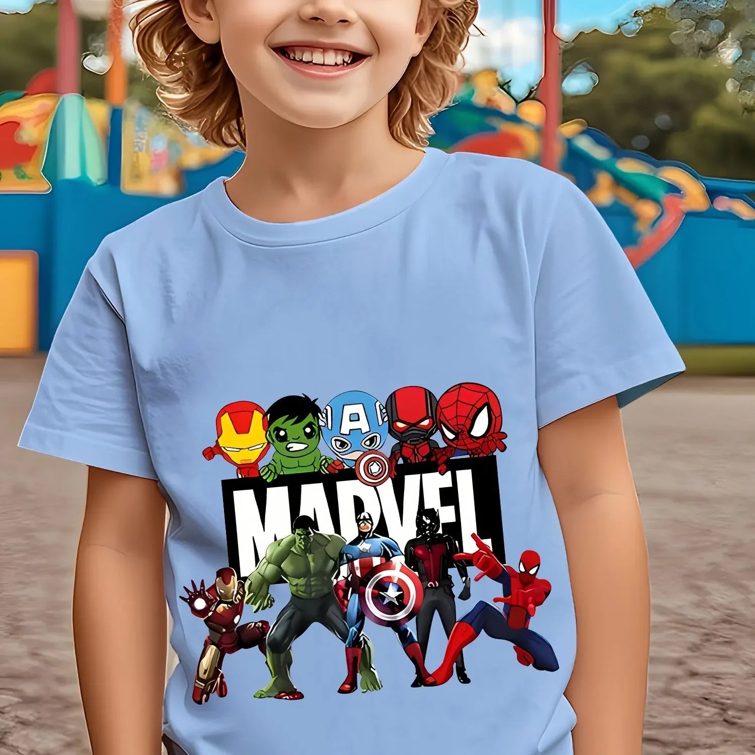 Marvel Avengers Kids T Shirt Boys Girls Superhero Print Soft Cotton Short Sleeve Summer Casual Tops