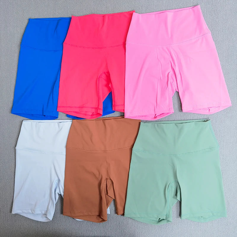 Yoga Shorts Solid Color Soft Women Sport Shorts Compression Support Sweat  Comprehensive Training Jog Cycling Internal Pocket