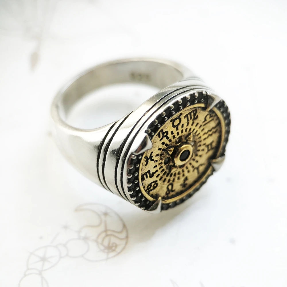 Ring Golde Elements Of Nature Europe Style Fine Jewelry For Women Men Summer Brand New Vintage 925 Sterling Silver Gift