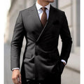 Casual British Style Two-Piece Suit Wedding Groomsmen Hosts Formal Dress Men's Fashion Urban Summer Single Button Pure Color