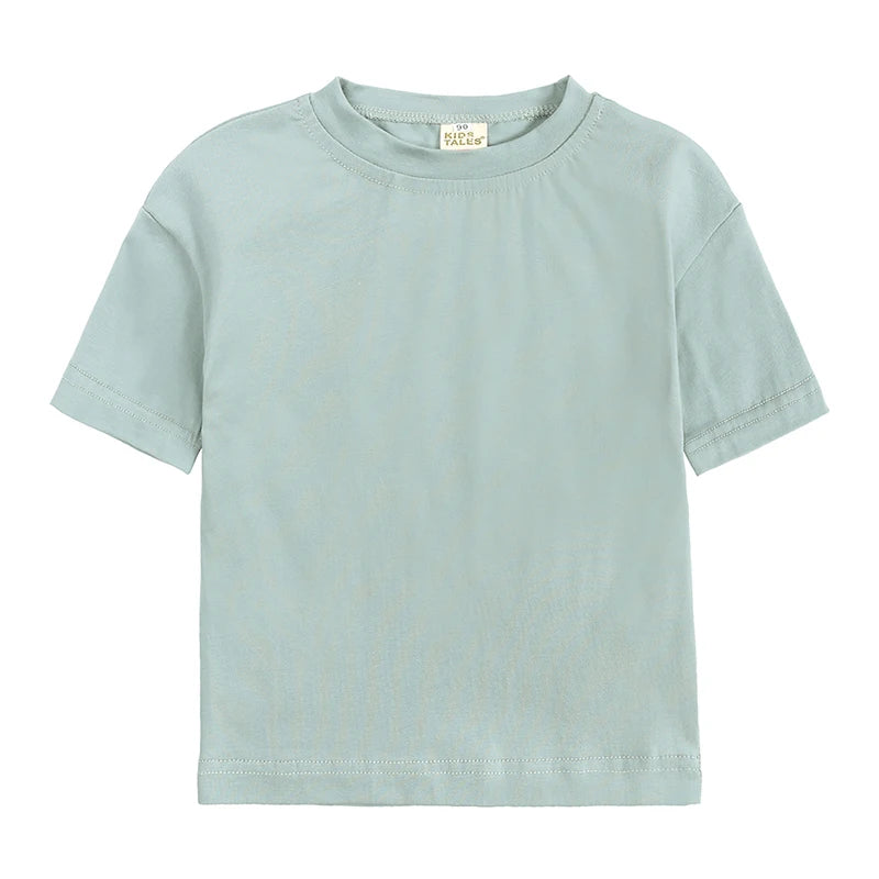 2026 Toddler Infant Tee Pure O-neck Short Cotton Summer Outfits Top Casual T-shirt For Children Teenages Korean Style Clothes