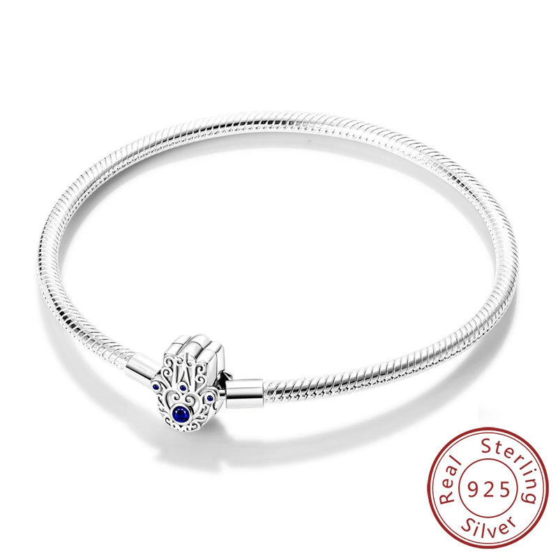 Bracelet 17-20CM Love Heart Original 925 Sterling Silver Charm Bracelet Pave Zirconia Bracelet for Women DIY Charm Jewelry Gifts