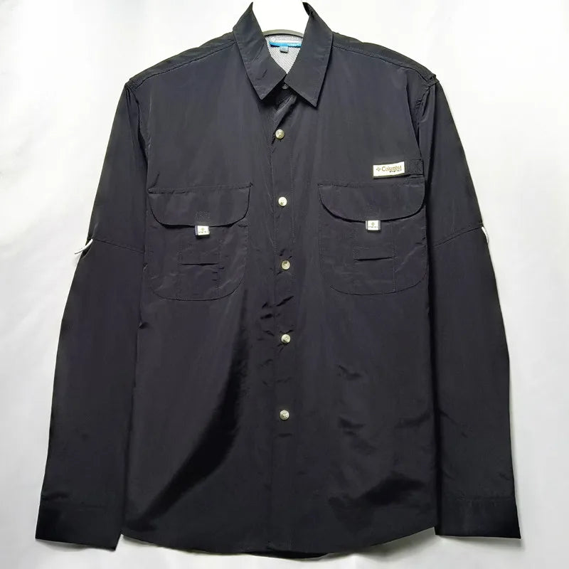 Middle aged and young men business casual Summer sun protection Shirt men Men's collar workwear shirt, workwear, pocket casual