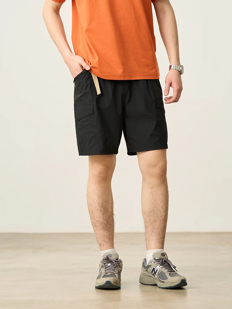 SIMWOOD 2025 Summer New Oversize 145gsm Elastic Quick Dry Fabric Shorts Men Elastic Wait Cargo Outdoor Shorts