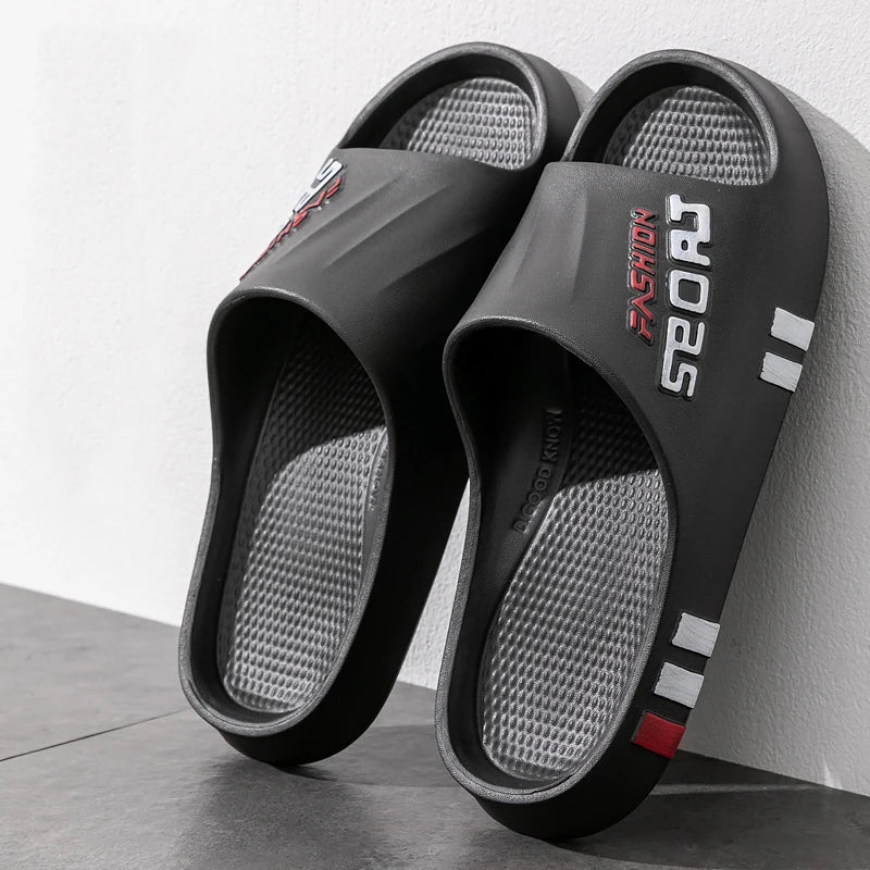 Fashion Men Massage Slippers Indoor Outdoor Sandals Beach Flip Flop Thick Sole Women Slides Summer Non-Slip Men Shower Slippers