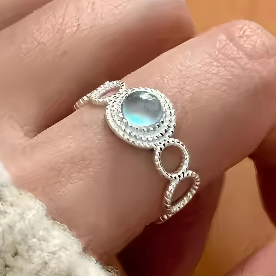 VENTFILLE 925 Sterling Silve Green Crystal Geometry Ring Square Retro Sweet Jewelry Birthday Gift Dropshipping