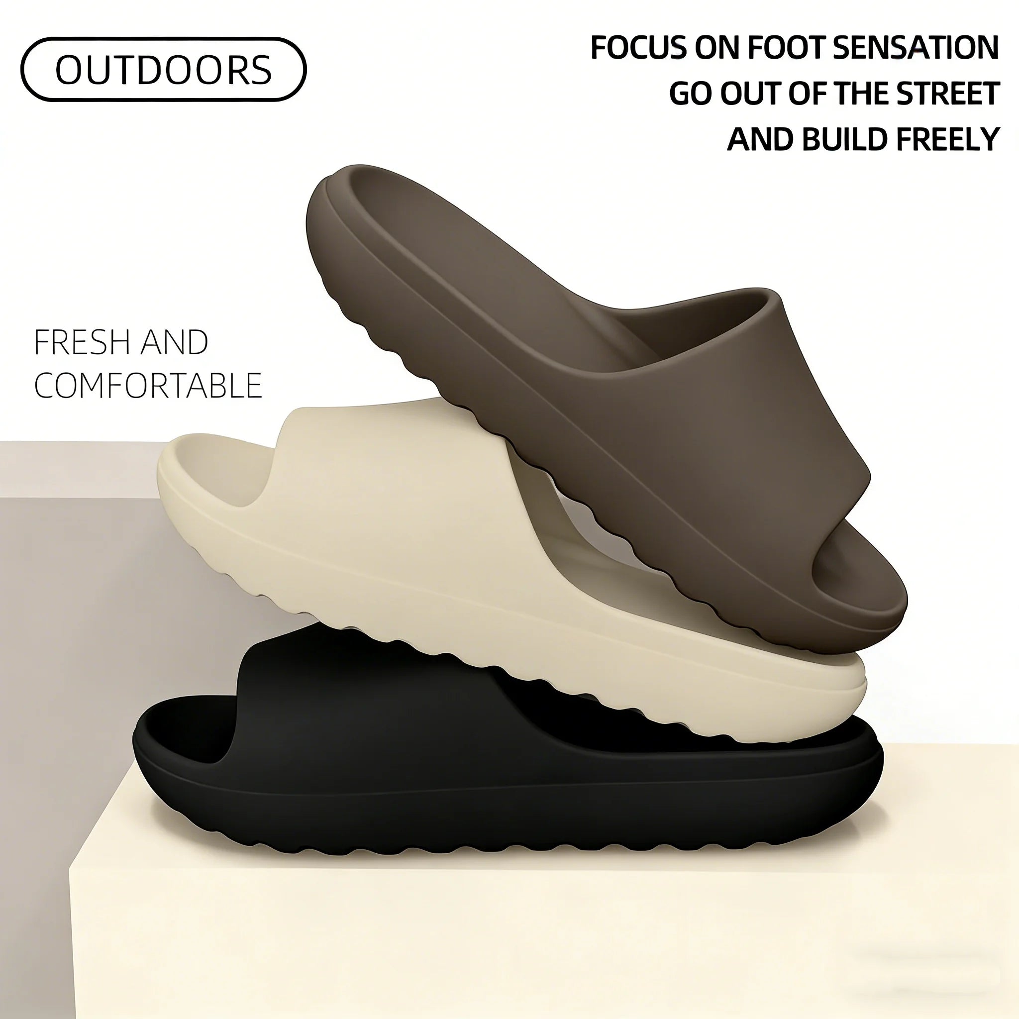 Men'S Casual Slip-On Sandals - Lightweight EVA Material, Open Toe Design, All-Season Comfort for Casual Attire, Strappy Sandal