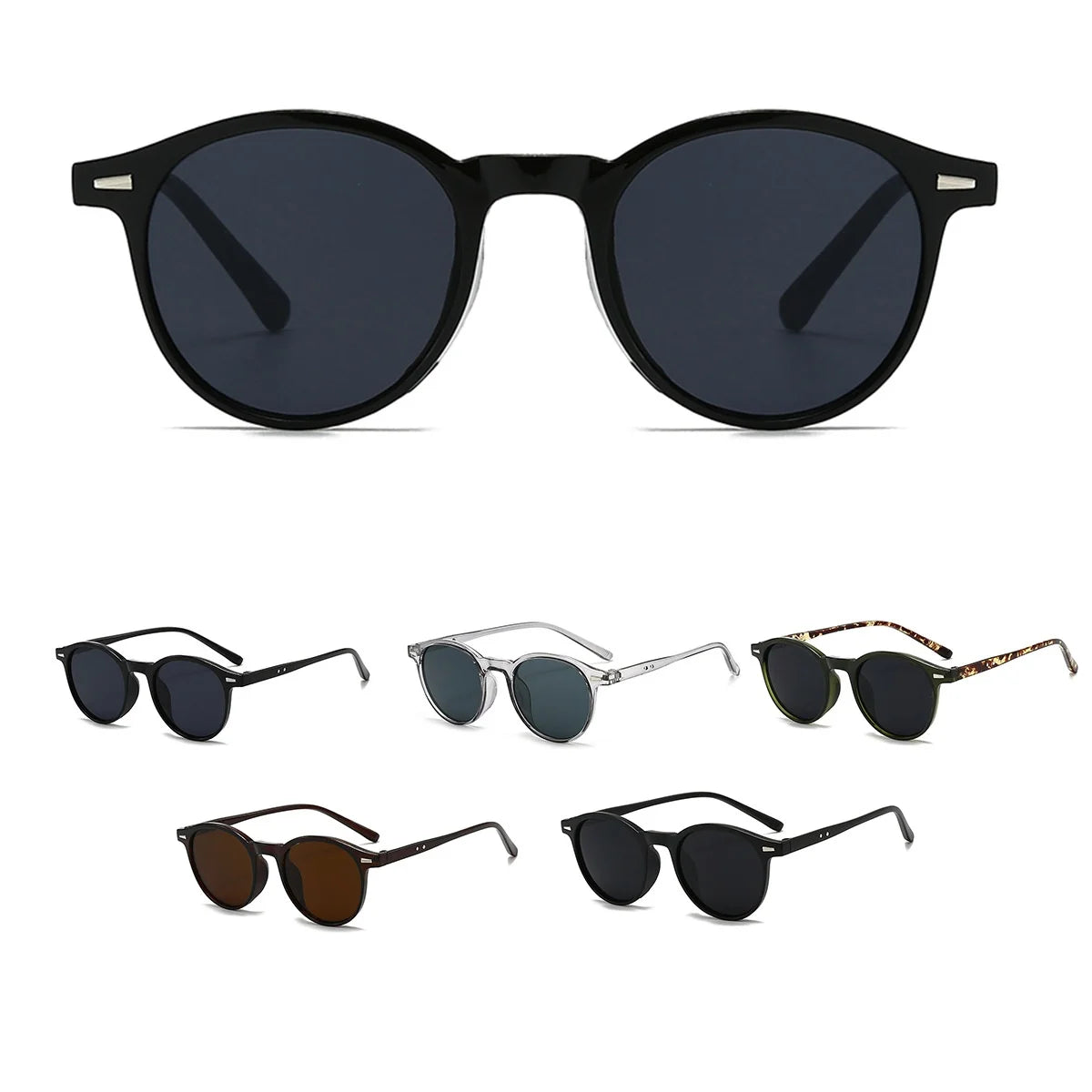 Vintage Round Sunglasses for Women Men Circular Sun Glasses Female Oval Eyewear Oculos De Sol for Male Female Eyeglasses