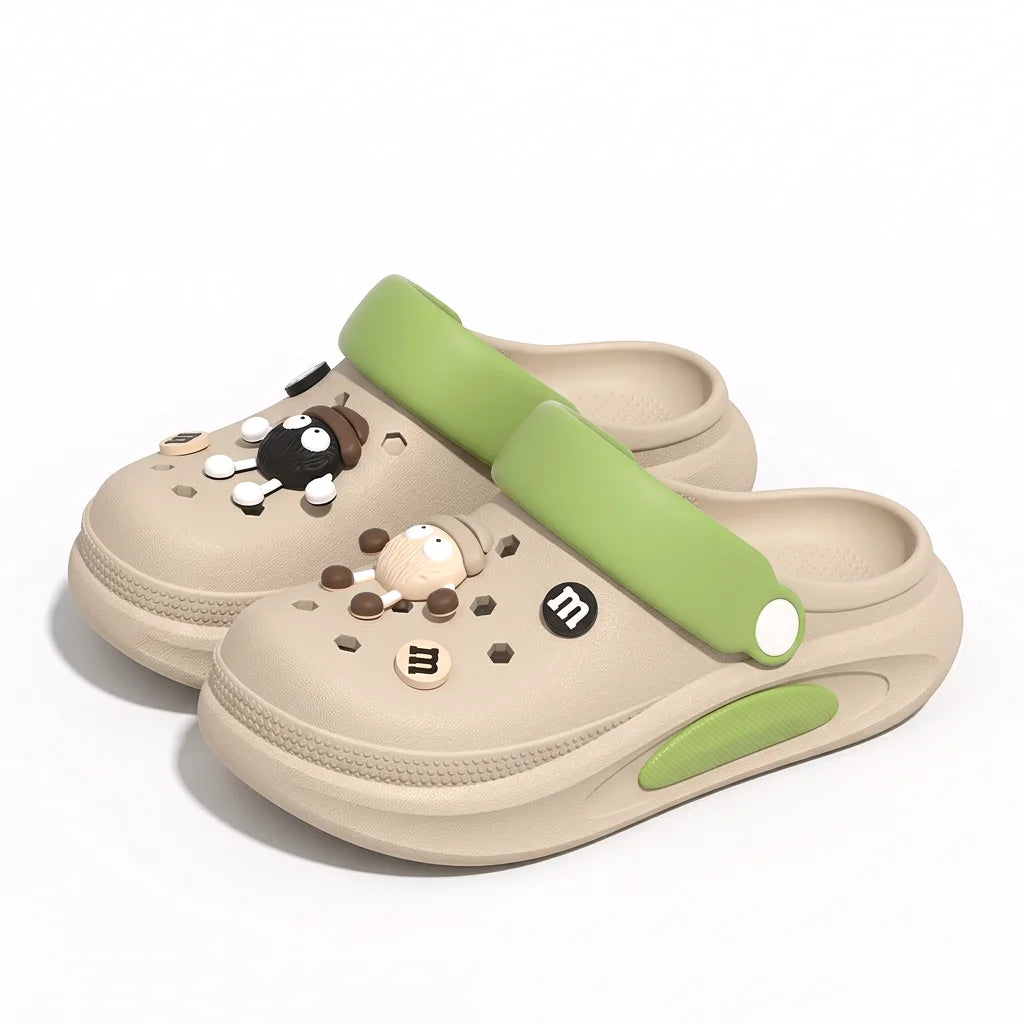 Summer Clogs Women Cute 3D Charms Garden Sandals Lightweight Soft EVA Beach Slippers Outdoor Non Slip Fashion Thick  Sole Shoes