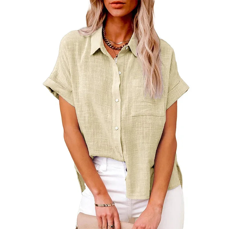 Short Sleeve Tops Tee Women Blusas Summer Loose Ladies T-Shirts Cotton Linen Blouse Woman Clothing Casual T Shirt Camisas Mujer