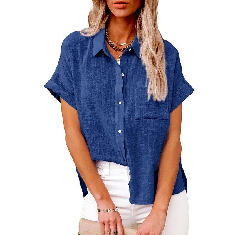 Short Sleeve Tops Tee Women Blusas Summer Loose Ladies T-Shirts Cotton Linen Blouse Woman Clothing Casual T Shirt Camisas Mujer