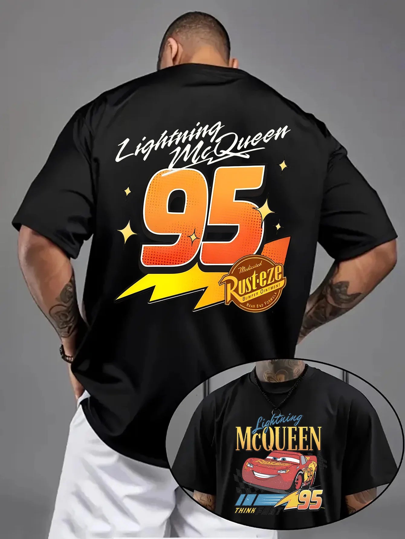 Men's 95 Cars Lightning McQueen T Shirt Women Tee Casual Summer Oversized Short Sleeve Streetwear Quick-dry Loose Top