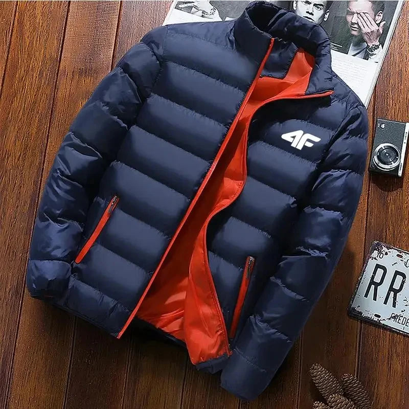 2024 New Cotton Clothing Winter Men's High Quality Casual Fashion Lightweight Warm Business Stand up Collar Warm Coat