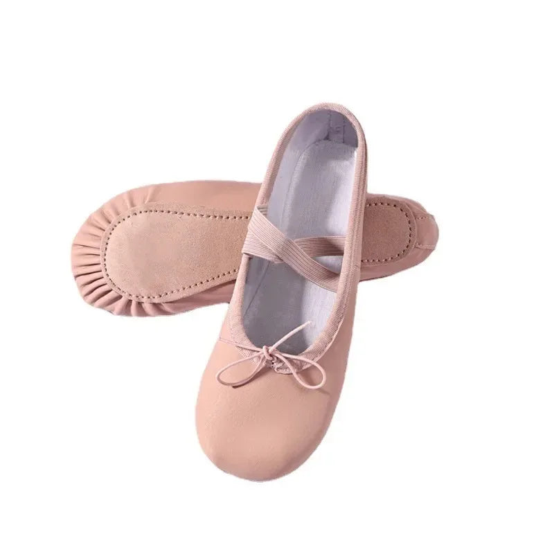 Leather Dance Shoes Soft Sole Ballet Kids Adult Professional Gymnastics Practice Dance Wear Breathable Dance Training Footwear