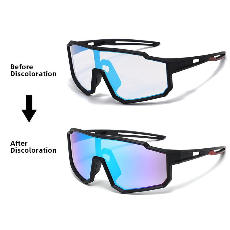Flexible Ultra-Light Kids Sports Sunglasses TPEE Frame Photochromic UV400 Protection Goggle Cycling Running Outdoor Activities