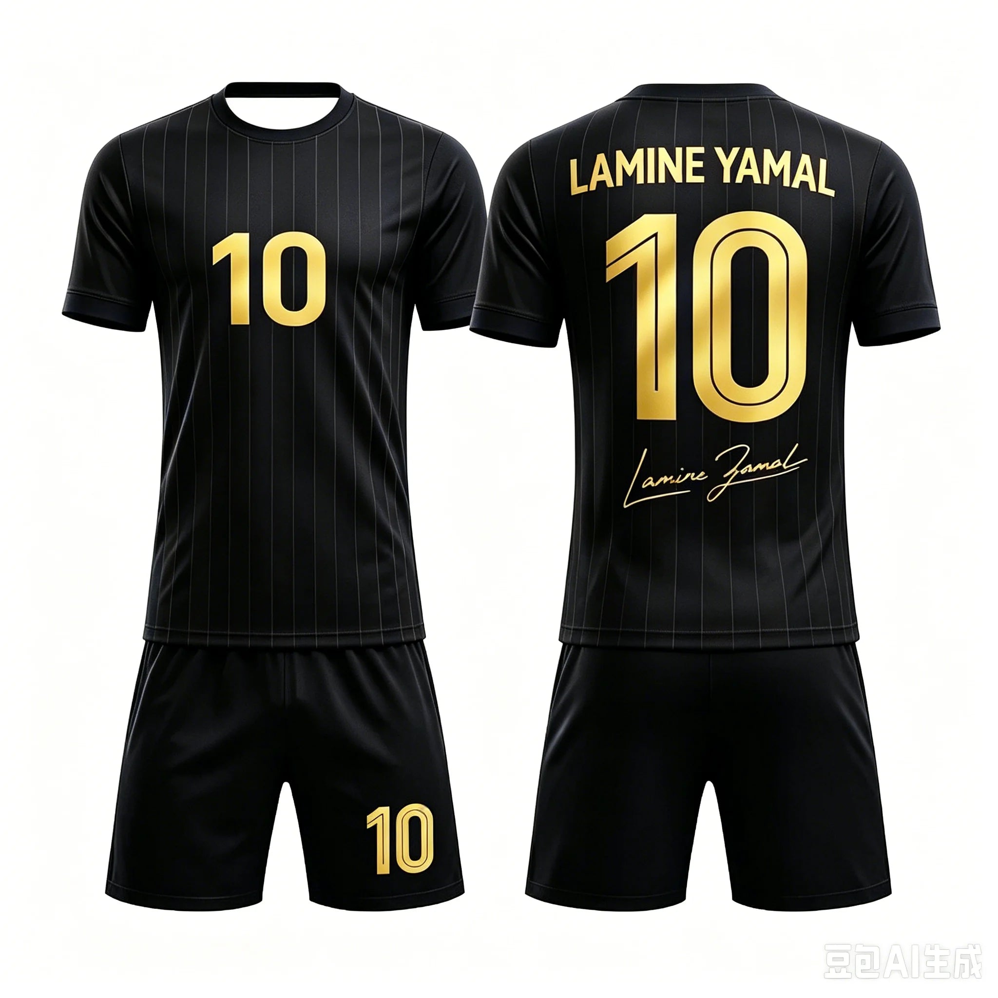 AI 3D breathable soccer jersey set suitable for children and adults Yamal design #10 2026 fashion style family outfit