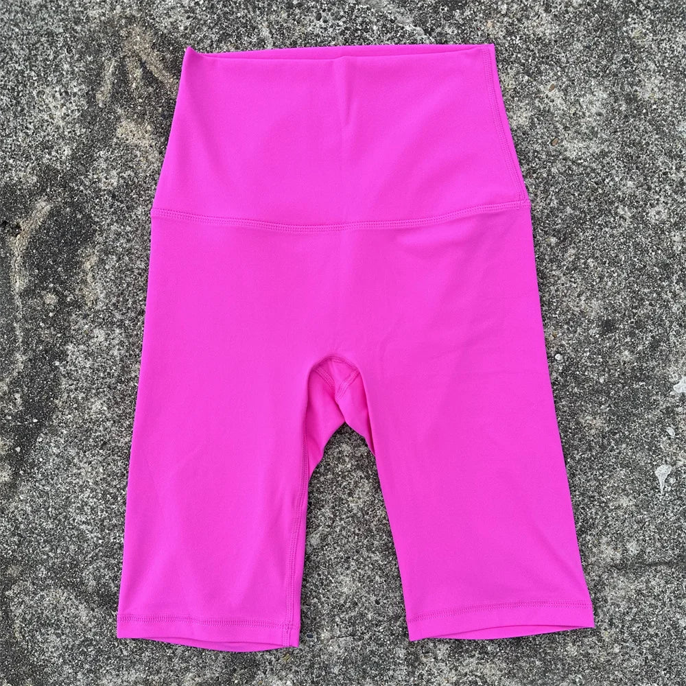 Solid Color Soft Athletic Cycling High Waist Yoga Short Leg Women Fitness Sports Short Comprehensive Training Jog Squat Proof