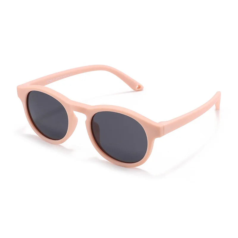 0-3 Years Newborn Fashion Baby's First Sunglasses with Strap Round Flexible UV400 Polarized Infant Silicone Sunglasses Accessory