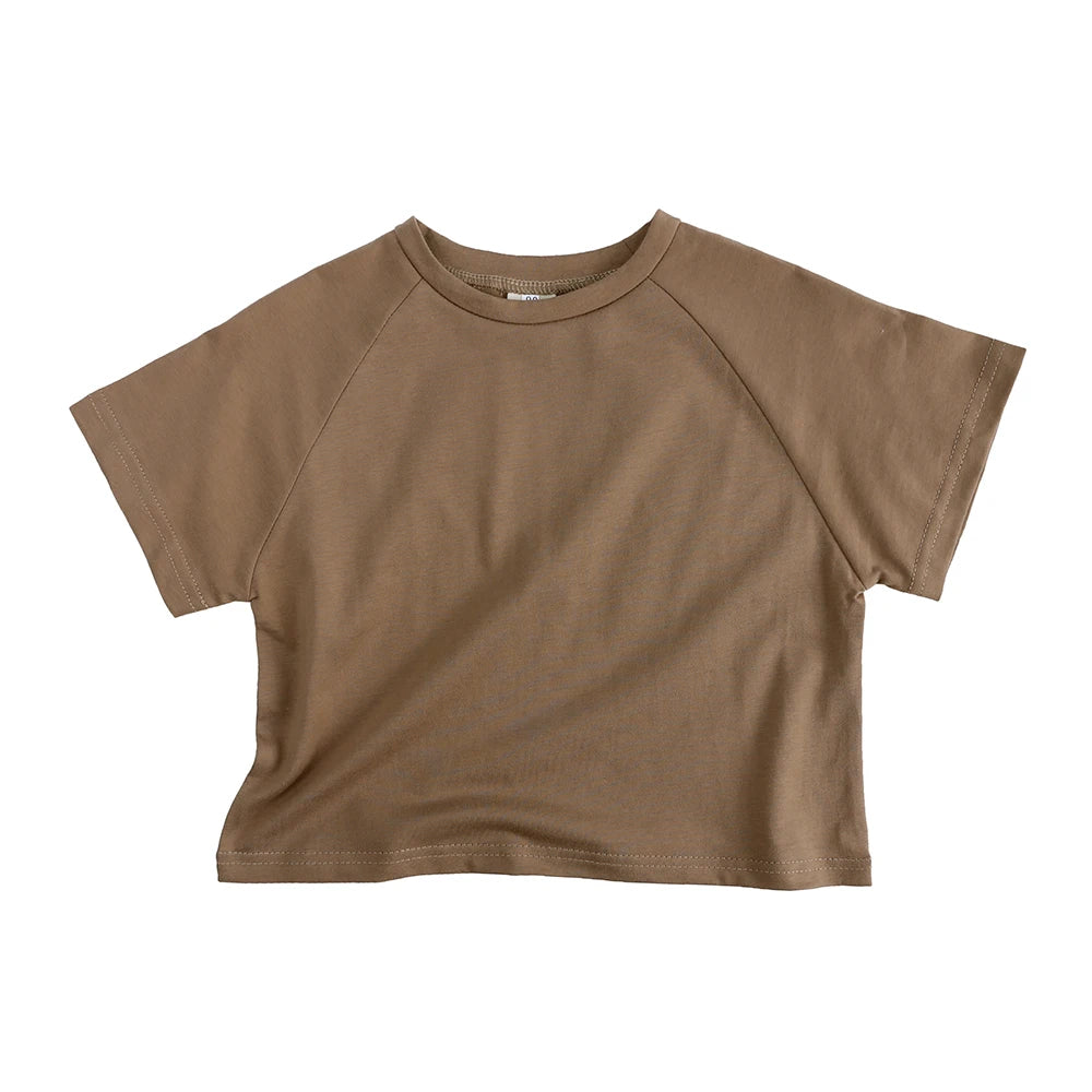 2026 Toddler Infant Tee Pure O-neck Short Cotton Summer Outfits Top Casual T-shirt For Children Teenages Korean Style Clothes