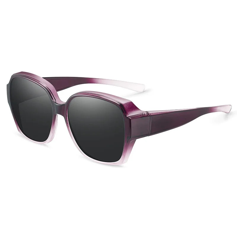 KLASSNUM Trend Driving Polarized Sunglasses For Men Women Fit Over Glasses Wrap Around Sunglasses Square Shades UV400 Goggles