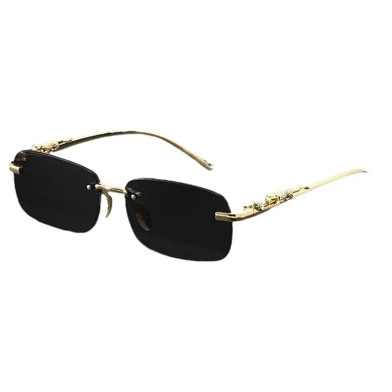 Perfect Fashion Leopard Decor Unframed Men's and Women's Sports Glasses Suitable for Holiday Parties