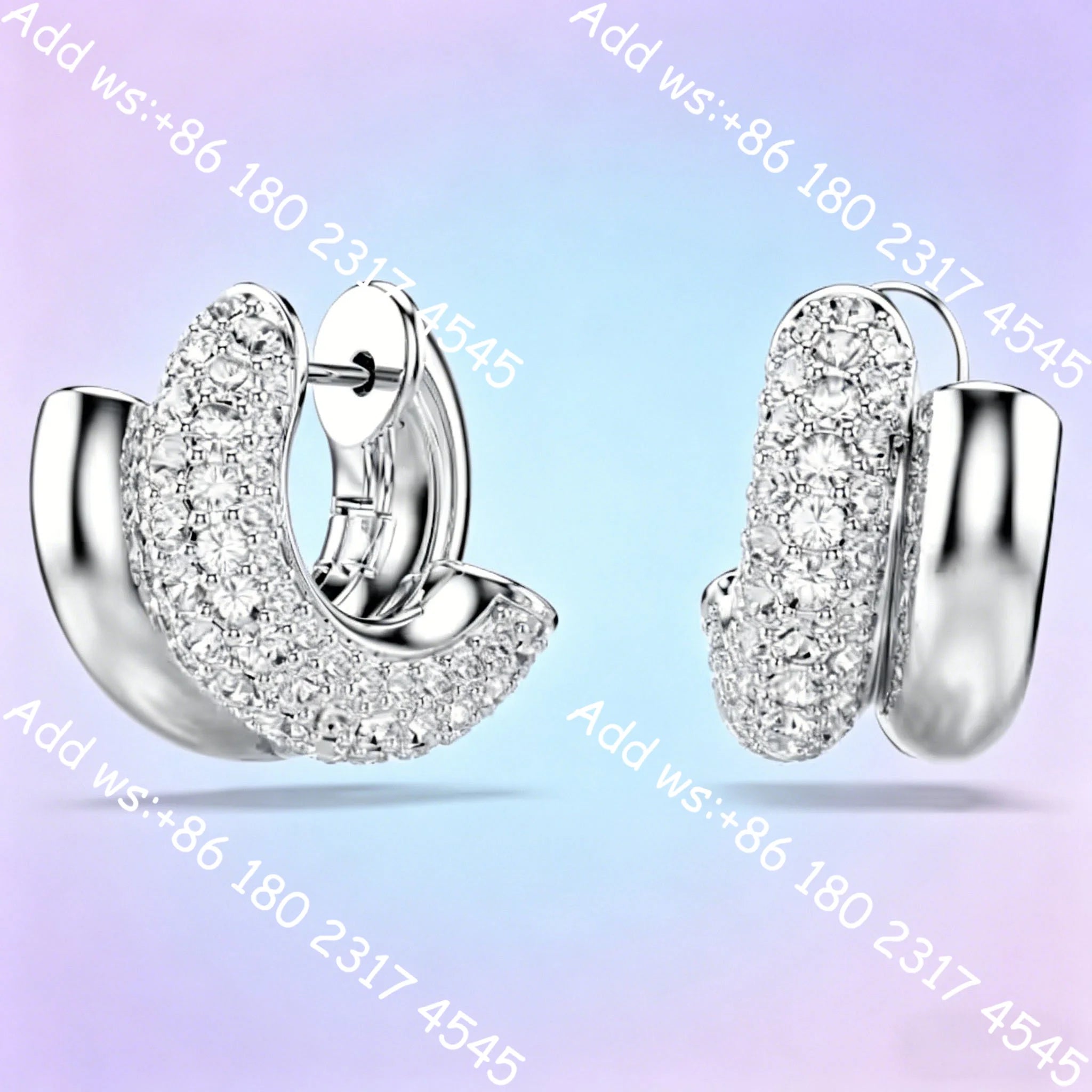 Light luxury Double Circle Zircon Jewelry Set, Necklace Earrings Bracelet Ring Set,Elegant Minimalist