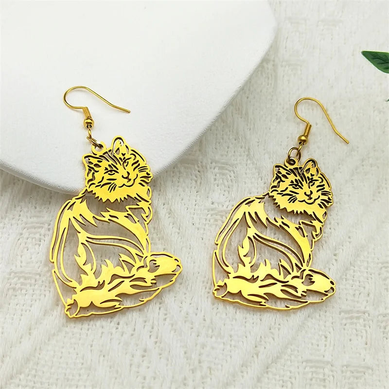 Cute Cat Ragdoll Kitty Pendant Necklace for Women Men Stainless Steel Silver Color Chain Pet Lover Gift Jewelry colar N3213S01