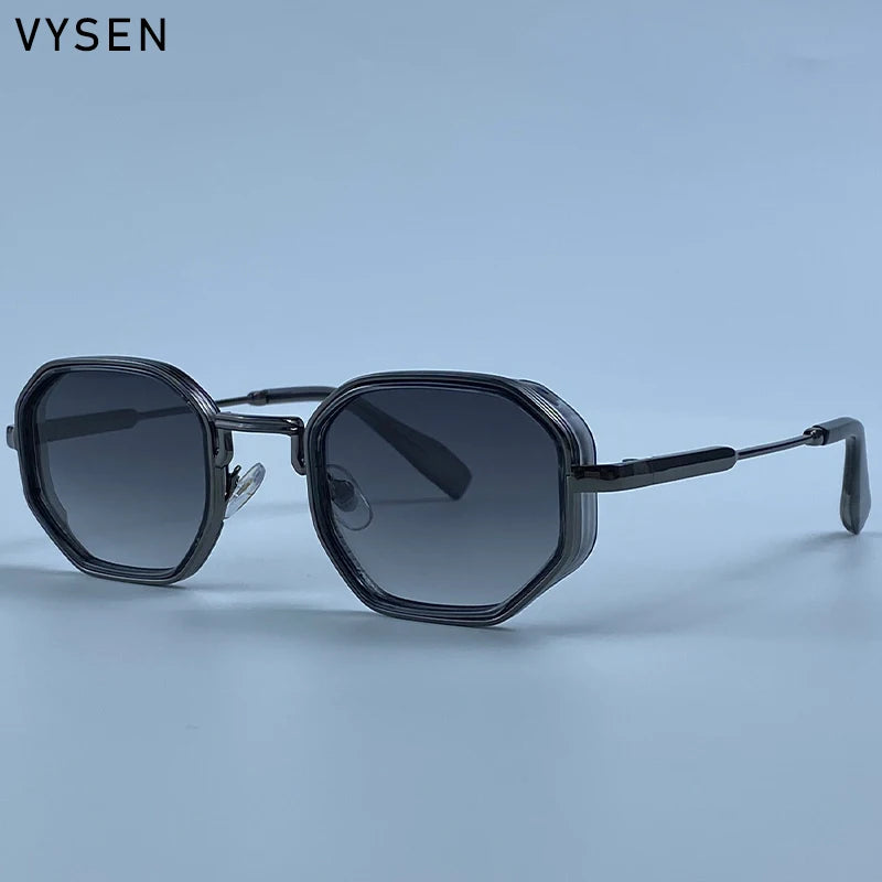 Steampunk Octagon Sunglasses Men 2026 Luxury Designer Square Punk Metal Frame Sun Glasses For Male Eyewear Trendy Shades Outdoor