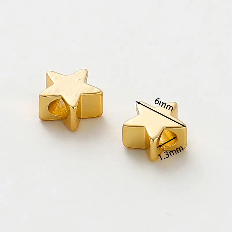 20pcs/lot 14K/18K Gold Color Plated Star Shape Beads Bracelet Spacer Beads for DIY Jewelry  Necklace Decorate Making Supplies