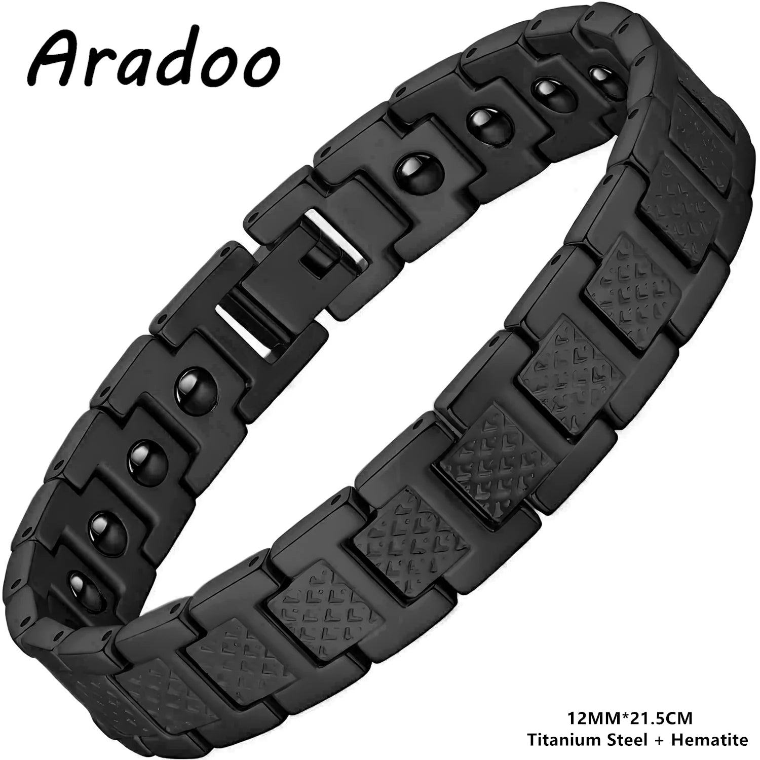 ARADOO Titanium Steel Men's Bracelet Crocodile-Pattern Link Chain Premium Business Jewelry Gift