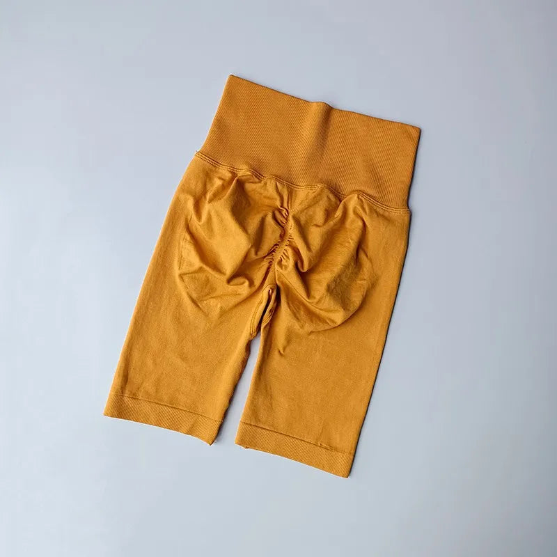 Women Yoga Shorts High Waist Sport Shorts Hip Push Up Soft Fitness Quick Dry Running Shorts Tummy Control Workout Gym Shorts