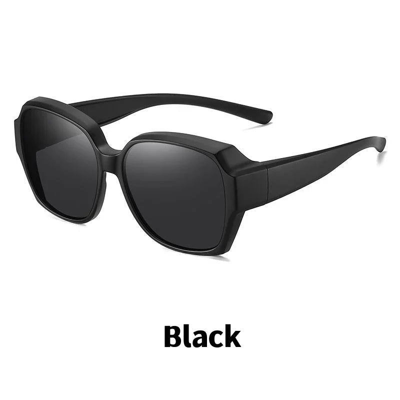 Men Women Vintage Anti-UV Sunglasses Unisex Wear Over Myopia Prescription Eyewear Outdoor Travel Fit Over Sun Glasses for Sports