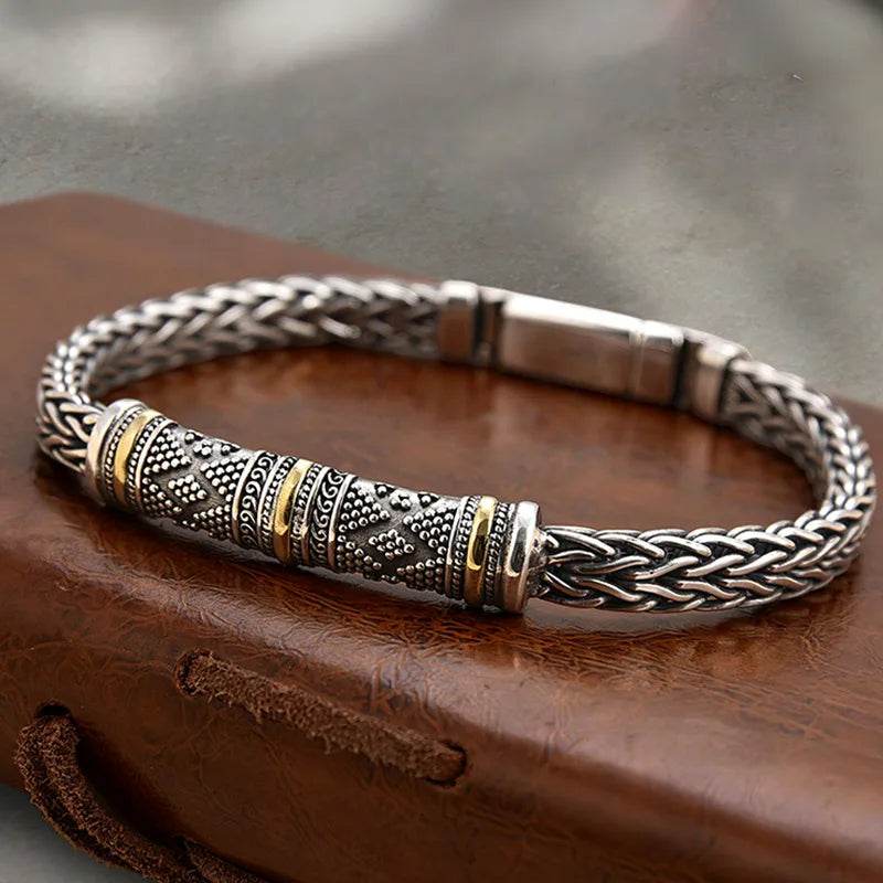 Hand-woven keel men's bracelet retro creative personality high-end niche couple gift