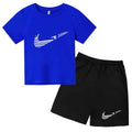 Children Clothes T-shirt Fashion Short-Sleeved+Shorts Summer Boy Girl Toddler 3-12Years Casual Sports Brand Jogging O-collar Set