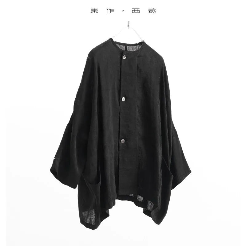 Chinese Style~ Linen Shirt, Loose Plus-Size Women's Clothing, Casual Top, Sun Protection Cover-Up, New Spring and Summer Styles