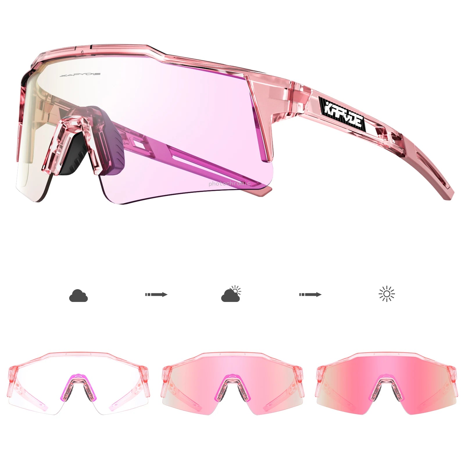 KAPVOE Photochromic Cycling Sunglasses for Men Glasses Fashion Mountain Bicycle Road Speed Cool Goggles Sports MTB Bike Eyewear